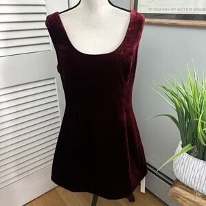 Reformation Dress Womens 12 Chianti Red Franceska Velvet Mini Sleek Minimalist